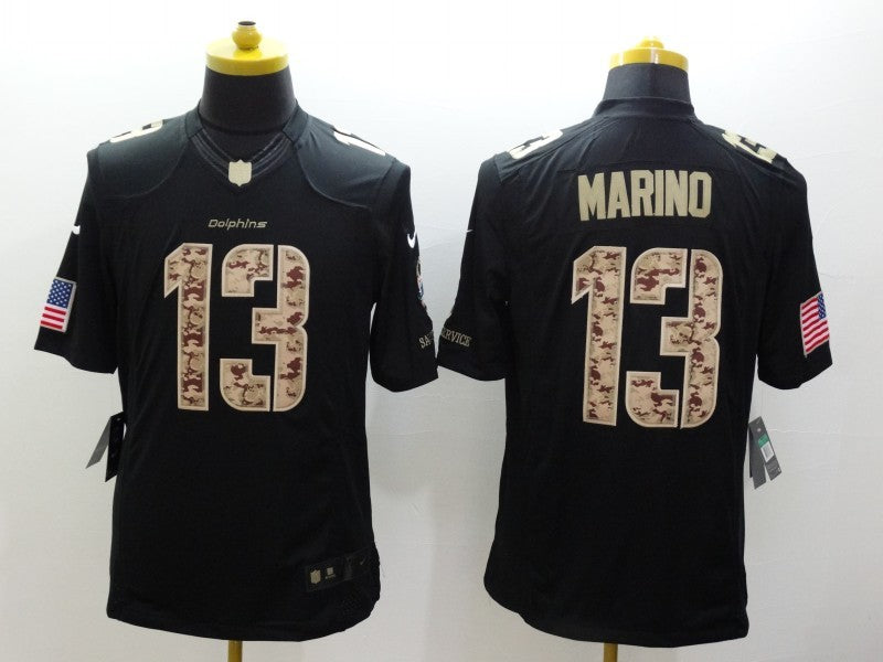 Men's Miami Dolphins #13 Dan Marino Black Game Jerseys