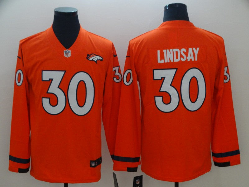 Men's Denver Broncos Phillip Lindsay #30 Orange Player Game Jerseys