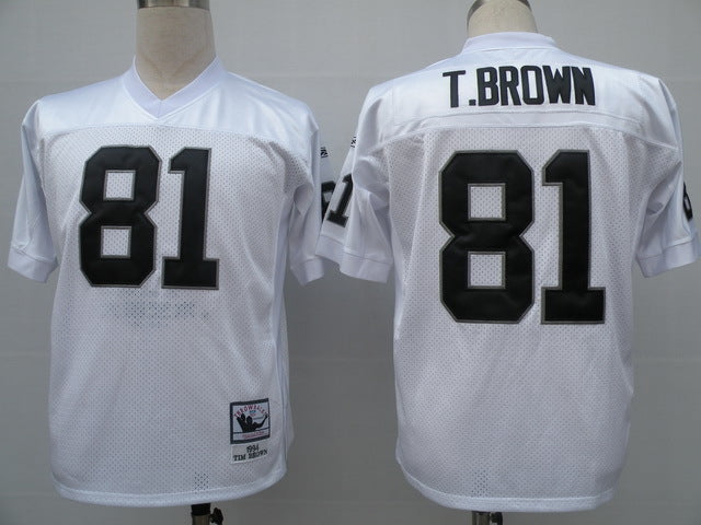 Men's Oakland Raiders Tim Brown Mitchell & Ness White Legacy Replica Jerseys