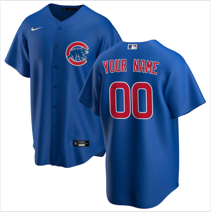 Men's Chicago Cubs Royal Alternate Replica Custom Jerseys