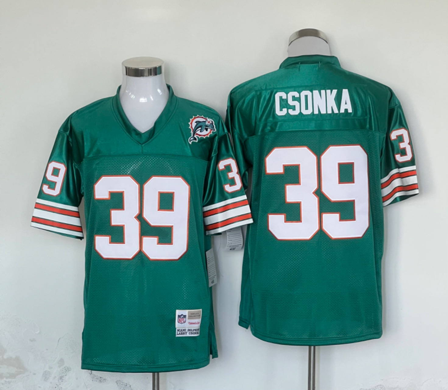 Men's Miami Dolphins Larry Csonka Mitchell & Ness Aqua Legacy Replica Jerseys