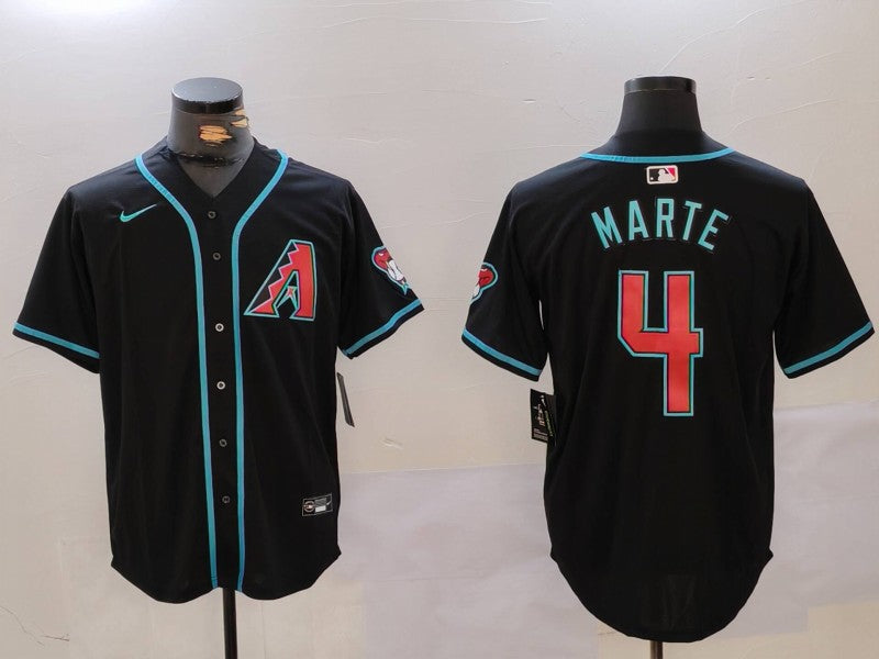 Men's Arizona Diamondbacks Ketel Marte #4 Black Limited Player Jerseys