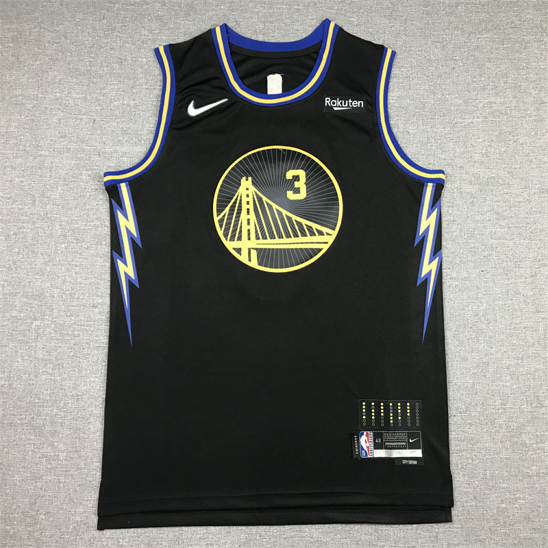 Men's Golden State Warriors Jordan Poole #3 City Edition Black Classic Jerseys
