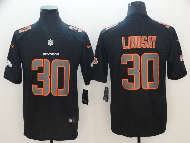 Men's Denver Broncos #30 Phillip Lindsay Black Player Game Jerseys