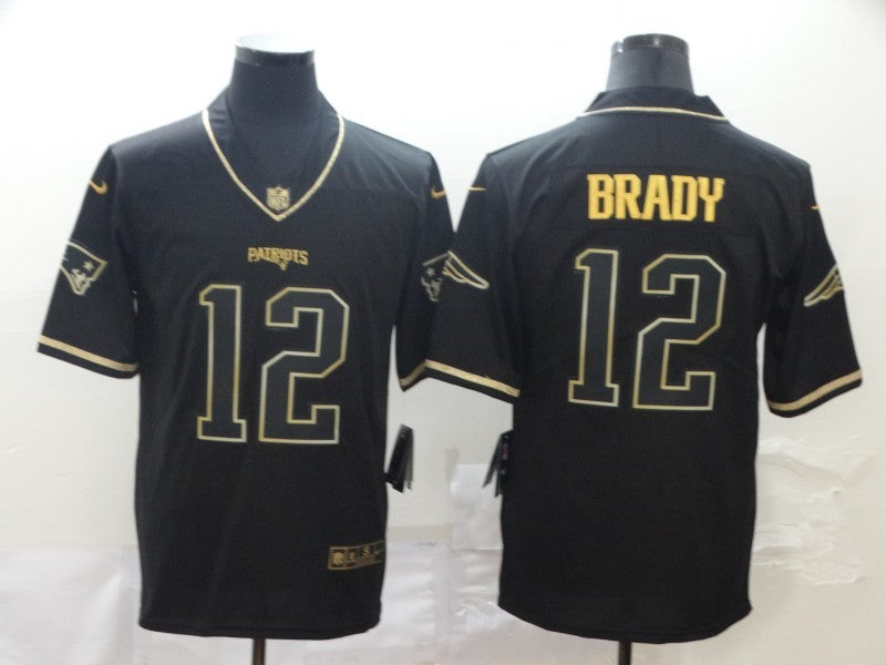 Men's New England Patriots #12 Tom Brady Black Game Player Jerseys
