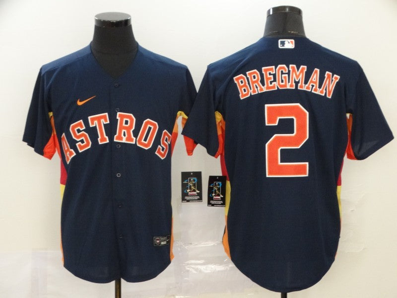 Men's Houston Astros Alex Bregman #2 Navy Replica Baseball Jerseys