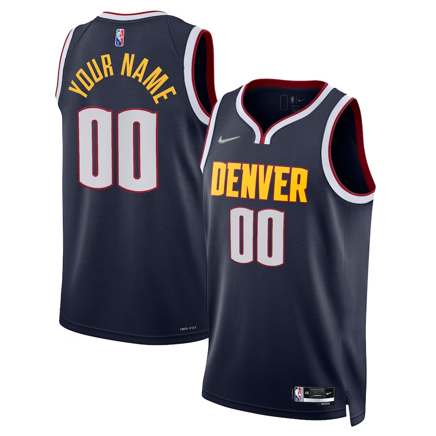 Men's Denver Nuggets Navy 2021/22 Diamond Swingman Custom Jerseys - Icon Edition