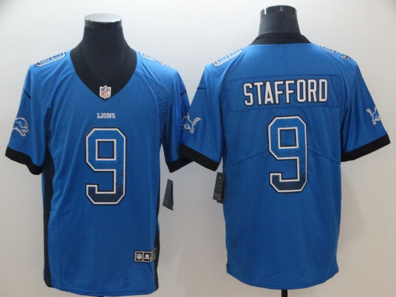 Men's Detroit Lions Matthew Stafford #9 Blue Game Jerseys