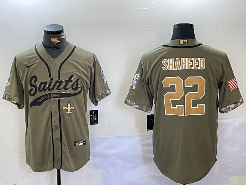 Men's New Orleans Saints Rashid Shaheed #22 Olive Salute To Service Game Jerseys