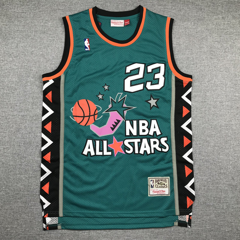 Men's 96 All Star Chicago Bulls Michael Jordan Green Hardwood Classics Swingman Jerseys