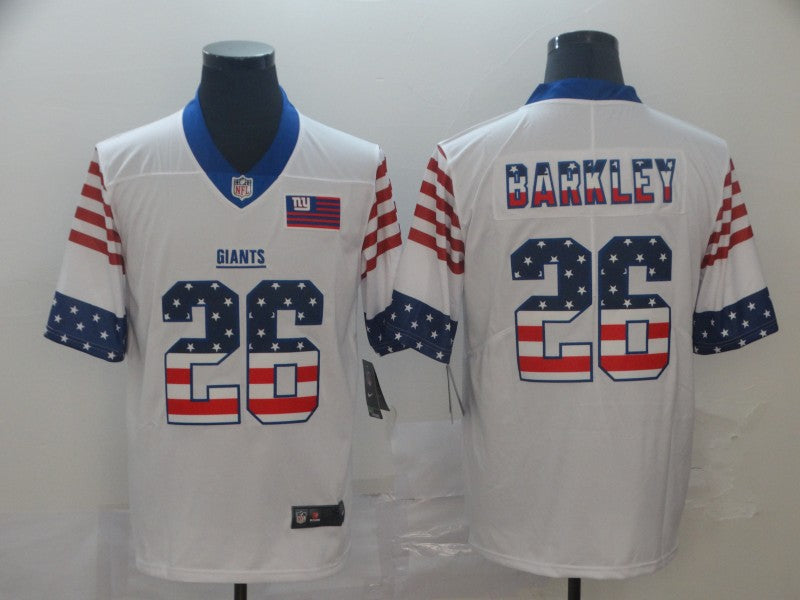 Men's New York Giants Saquon Barkley #26 White Game Player Jerseys