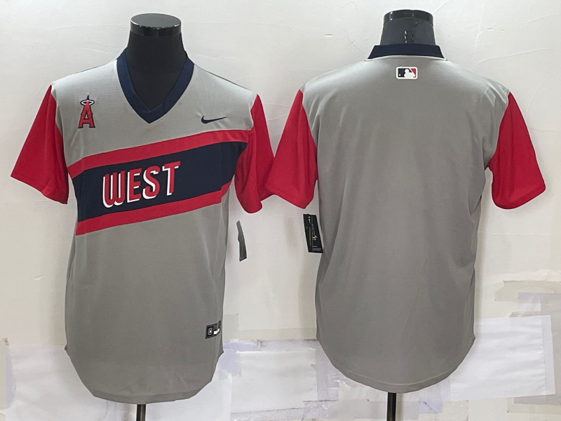 Men's Los Angeles Angels Gray Replica Blank Jerseys