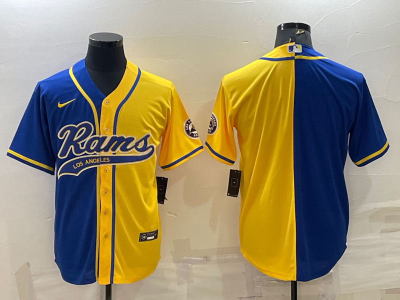 Men's Los Angeles Rams Blue/Yellow Blank Jerseys