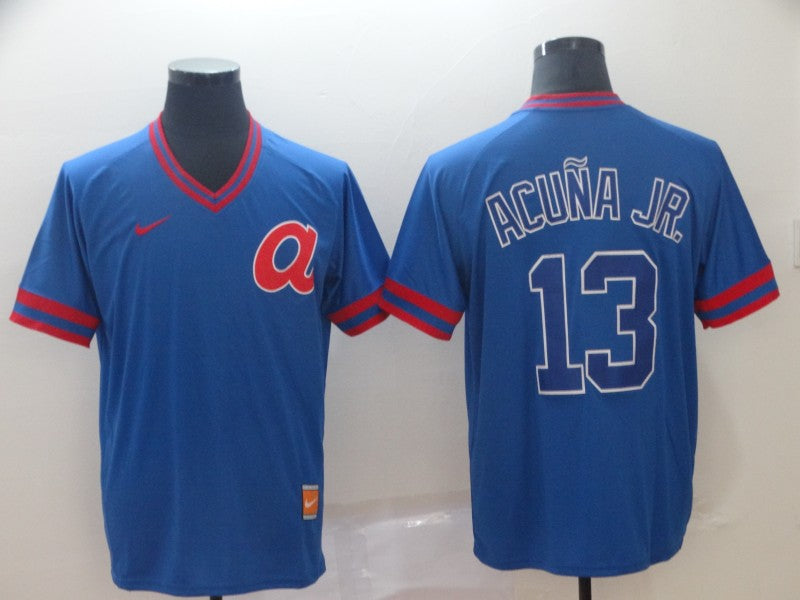Men's Atlanta Braves Ronald Acuna Jr. #13 Blue Replica Player Jerseys