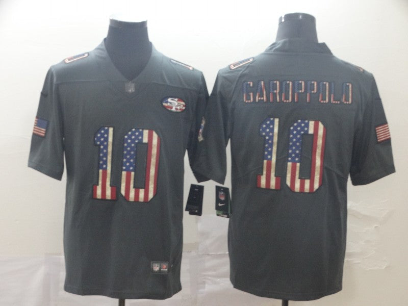 Men's San Francisco 49ers Jimmy Garoppolo #10 Black Player Game Jerseys