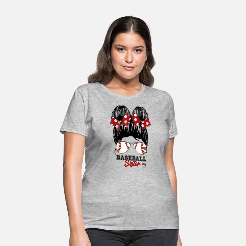 Baseball Sister Proud Sister Messy Bun Baseball