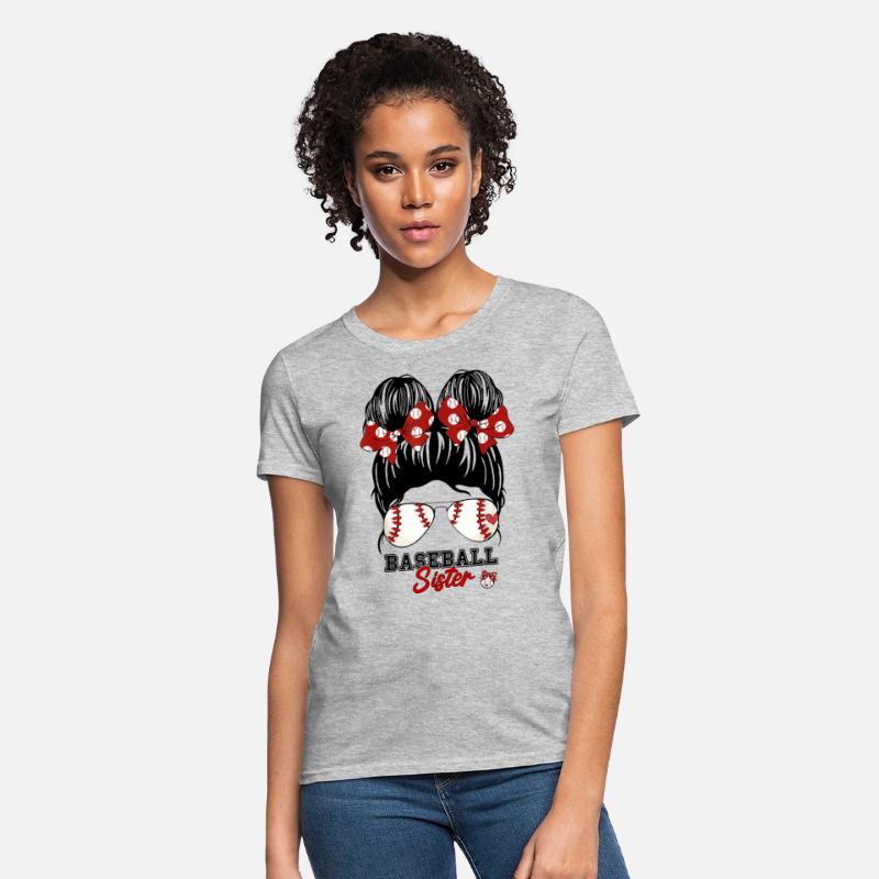 Baseball Sister Proud Sister Messy Bun Baseball