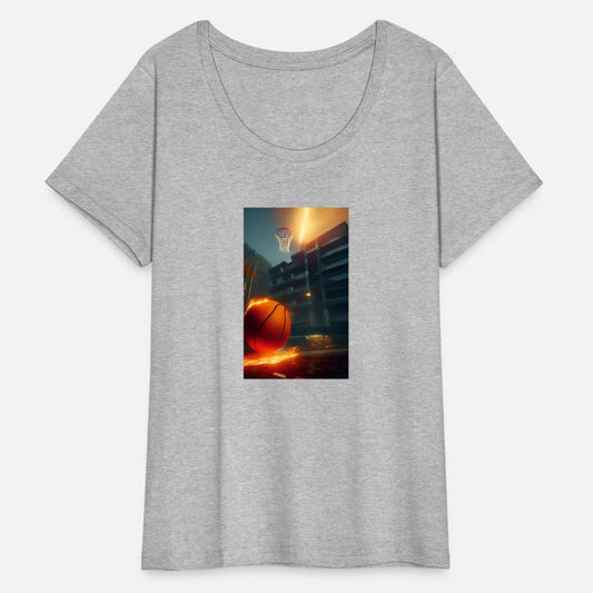 Basketball ball on fire flames