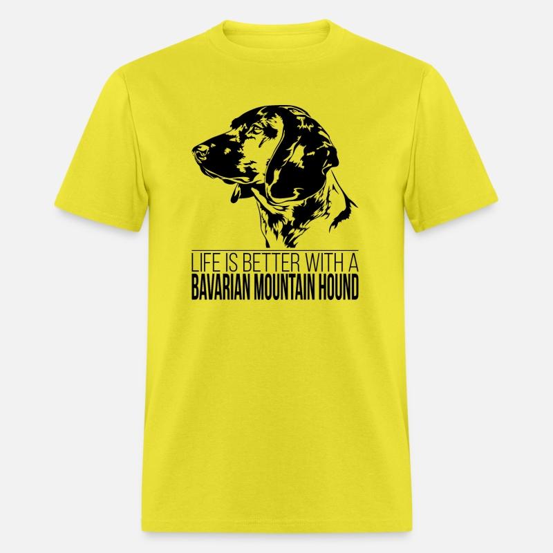 Bavarian Mountain Hound life is better dog saying
