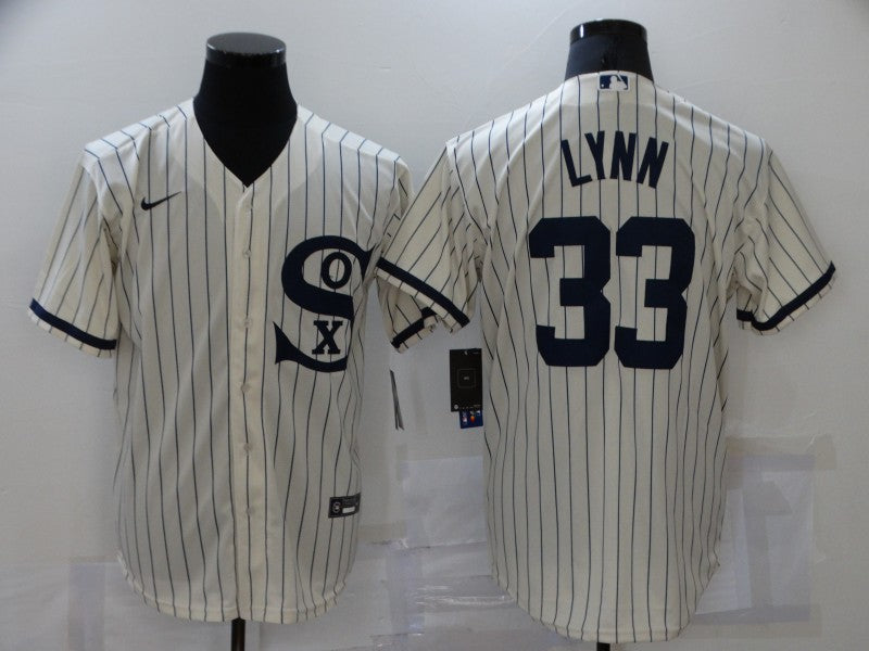Men's Chicago White Sox Lance Lynn #33 Beige Replica Baseball Jerseys