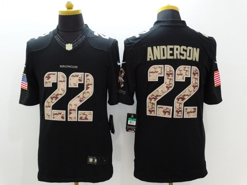 Men's Denver Broncos C.J. Anderson #22 Black Game Player Jerseys