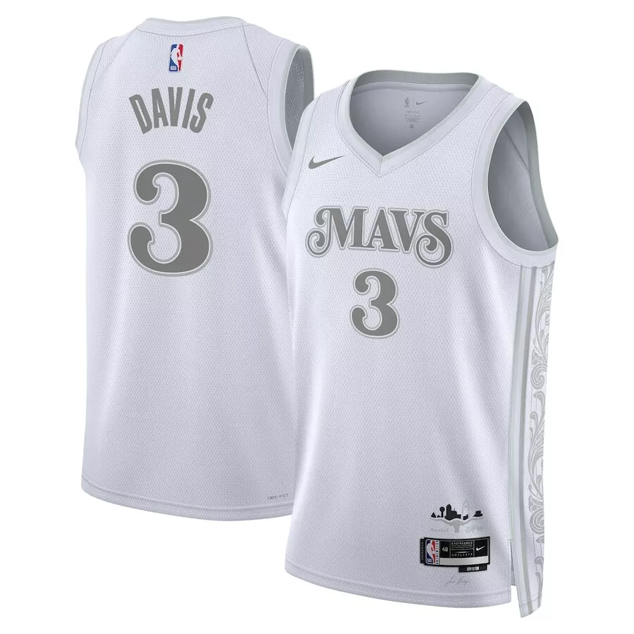Men's Dallas Mavericks Anthony Davis #3 White 2024/25 Swingman Player Jerseys - City Edition