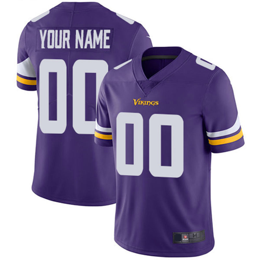 Custom1 Minnesota Vikings Home Purple Vapor Untouchable Limited Jerseys Stitched Jerseys American Football Jerseys