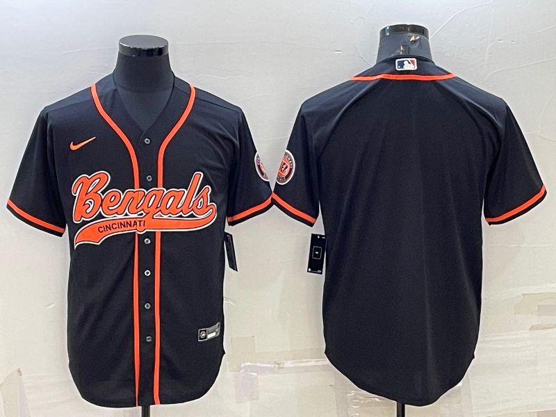 Men's Cincinnati Bengals Black Blank Jerseys