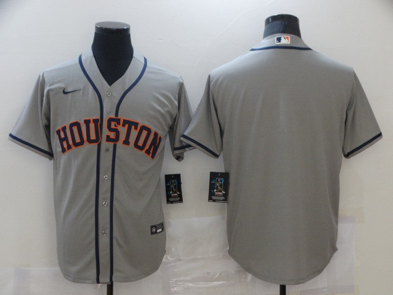 Men's Houston Astros Gray Road Replica Player Blank Jerseys