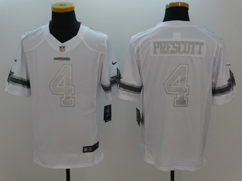 Men's Dallas Cowboys #4 Dak Prescott White Alternate Game Jerseys