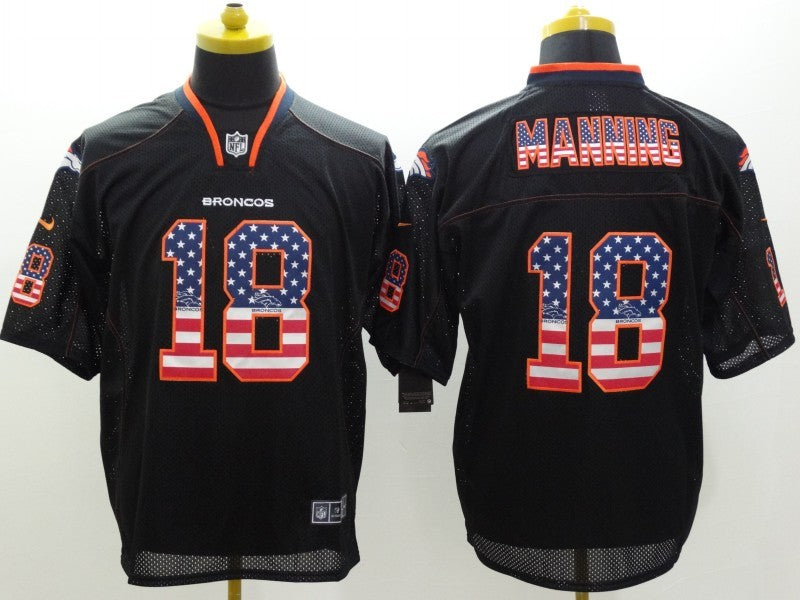 Men's Denver Broncos Peyton Manning #18 Black Game Player Jerseys