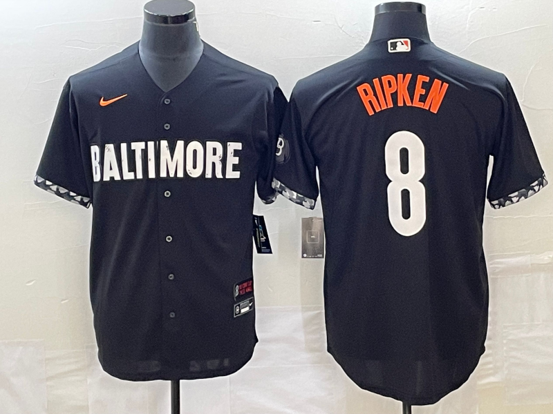 Men's Baltimore Orioles Cal Ripken #8 Black 2023 City Connect Replica Player Jerseys