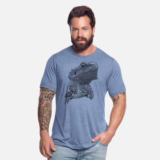 Bearded dragon portrait - black