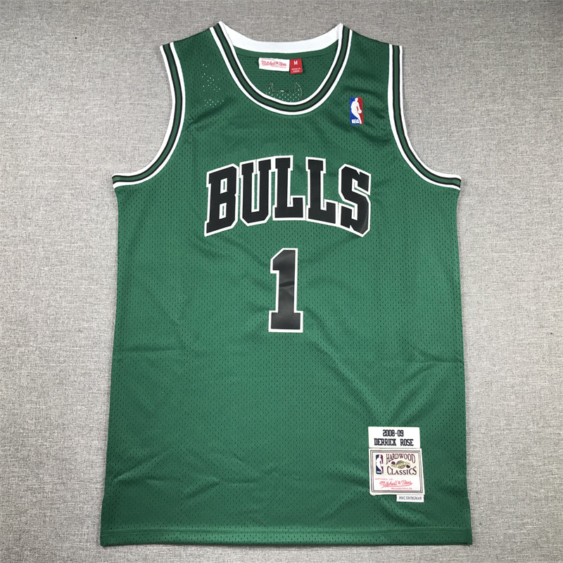 Men's Chicago Bulls Derrick Rose #1 Green Swingman Jerseys