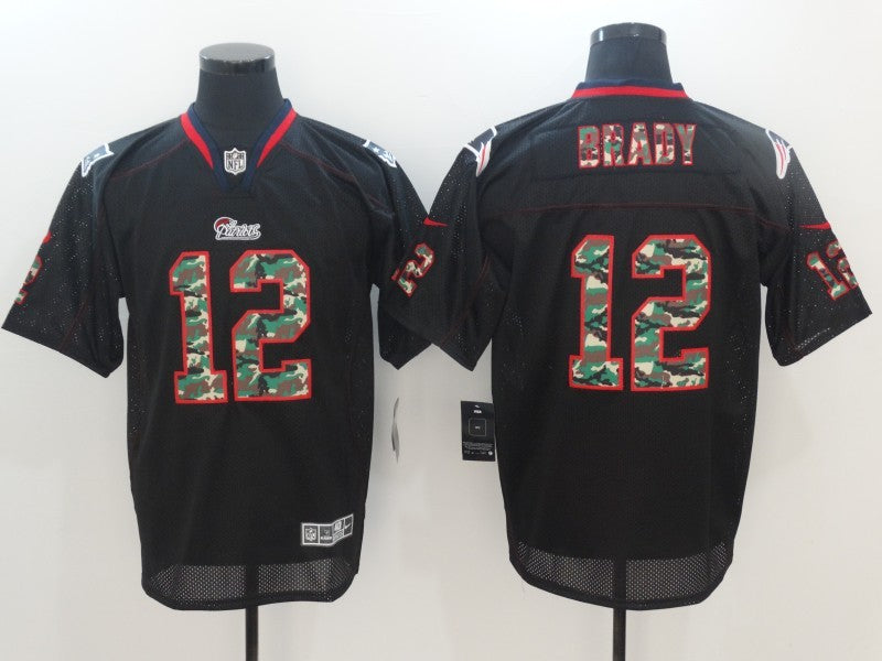 Men's New England Patriots #12 Tom Brady Black Authentic Game Jerseys