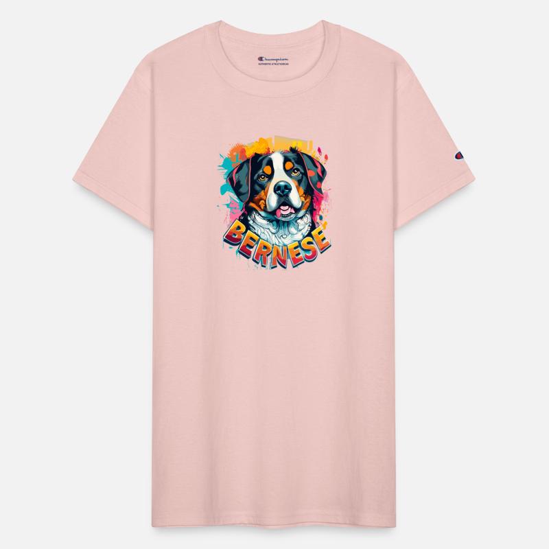 Bernese Mountain Dog Head Vibrant Color Splash