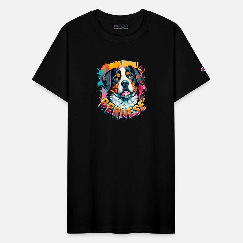 Bernese Mountain Dog Head Vibrant Color Splash