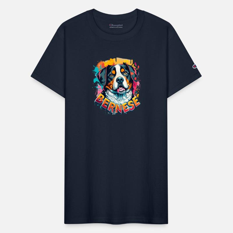 Bernese Mountain Dog Head Vibrant Color Splash