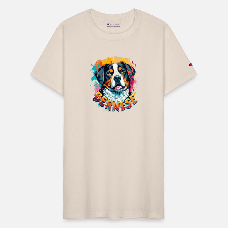 Bernese Mountain Dog Head Vibrant Color Splash