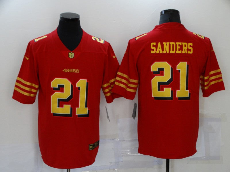 Men's San Francisco 49ers Deion Sanders #21 Red Player Game Jerseys