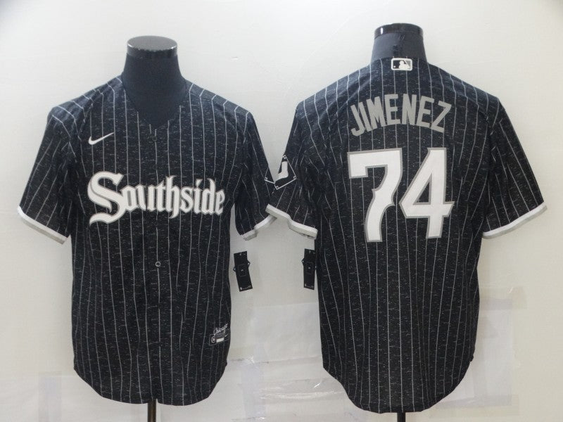Men's Chicago White Sox Eloy Jimenez #74 Black Replica Player Jerseys