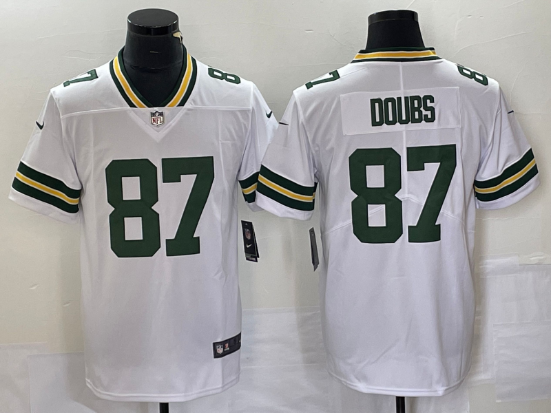 Men's Green Bay Packers Romeo Doubs #87 White Game Jerseys