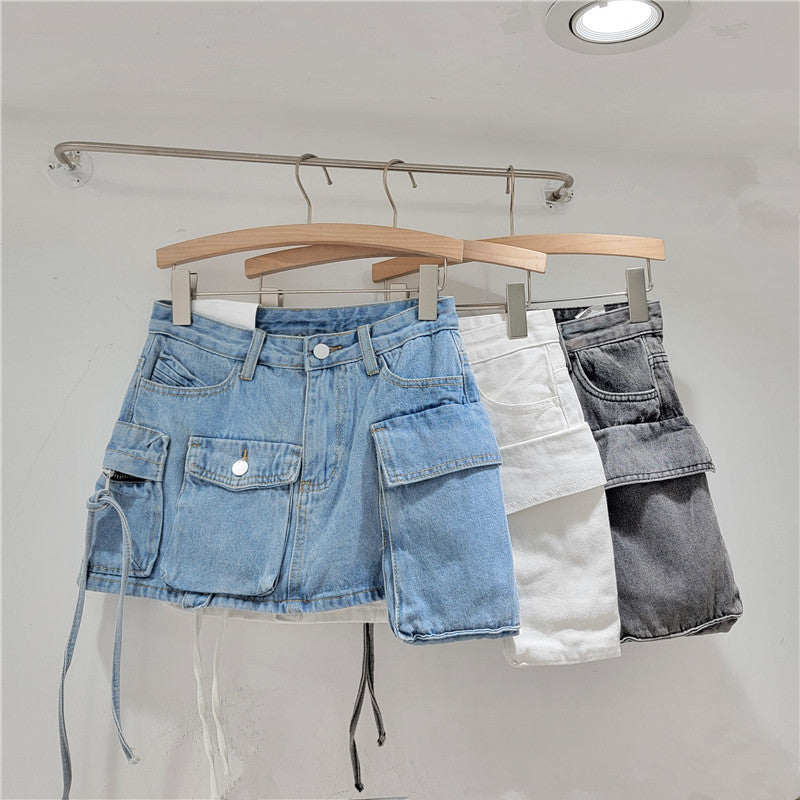 Classic Skirt Irregular Workwear Denim Skirt Women