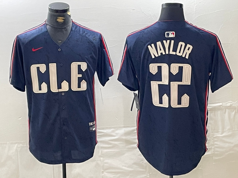 Men's Cleveland Guardians Josh Naylor #22 Navy 2024 City Connect Limited Jerseys