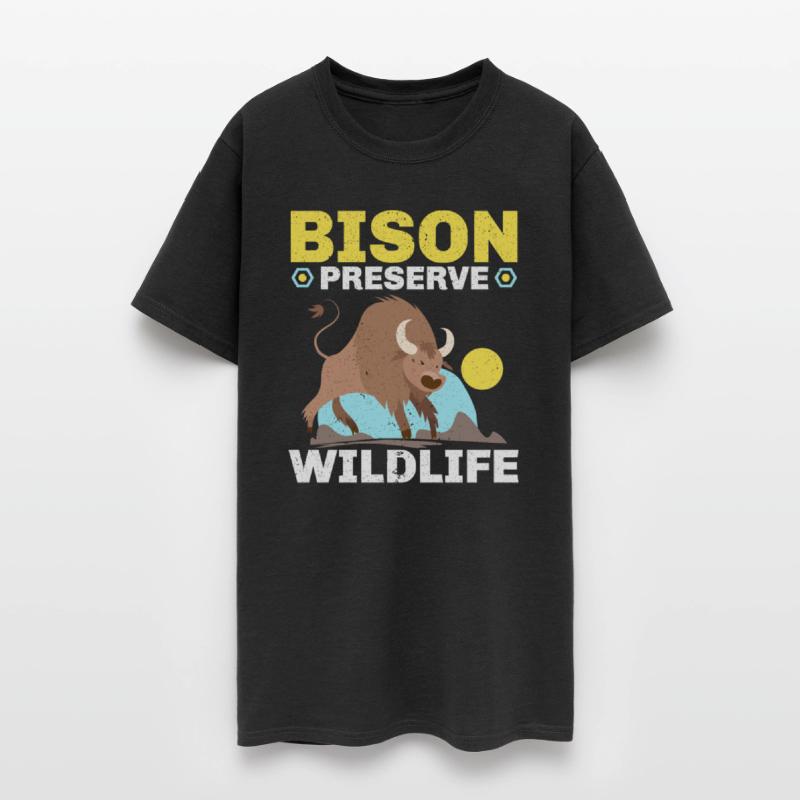 Bison Preserve Wildlife Animal Bull Bison Buffalo