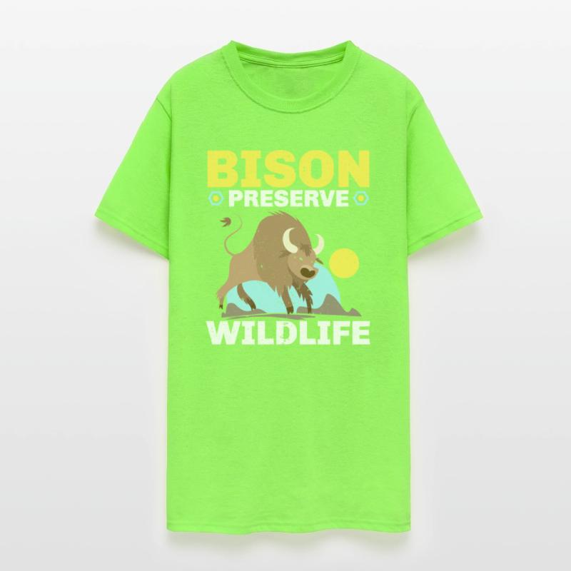 Bison Preserve Wildlife Animal Bull Bison Buffalo