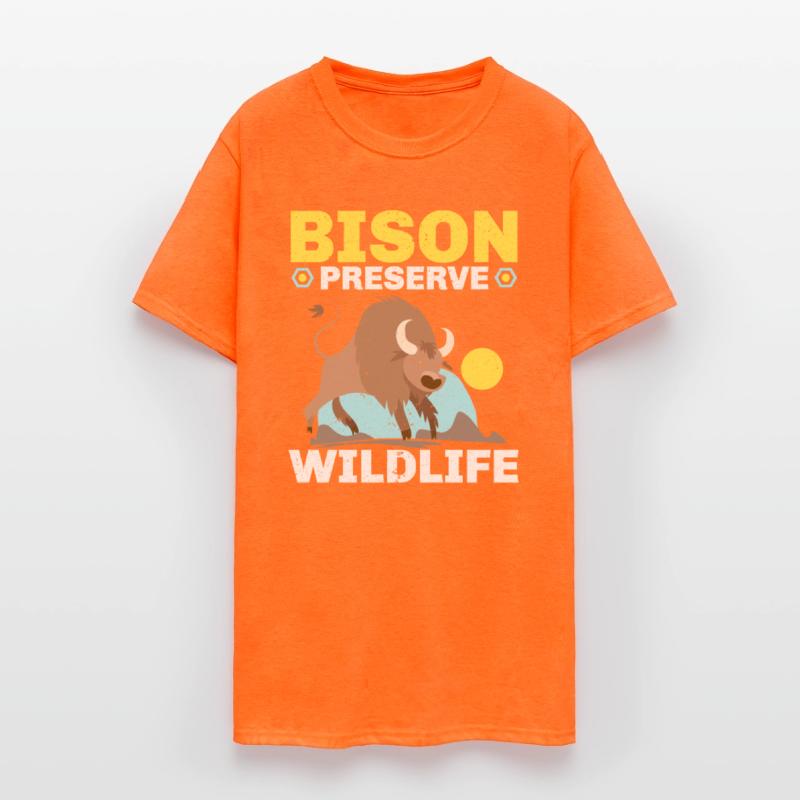 Bison Preserve Wildlife Animal Bull Bison Buffalo