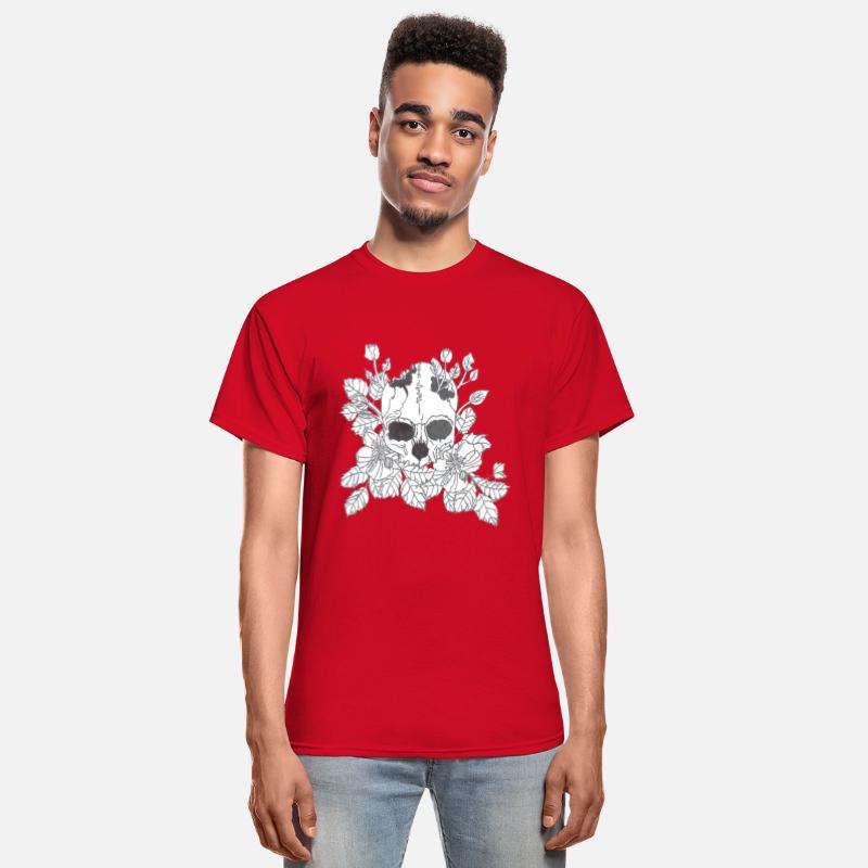 Black and White Flower Skull