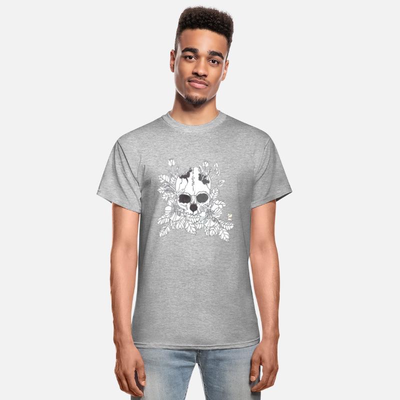 Black and White Flower Skull