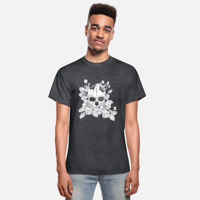 Black and White Flower Skull